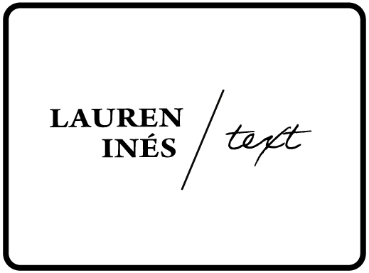 Logo for Lauren Ines / Text